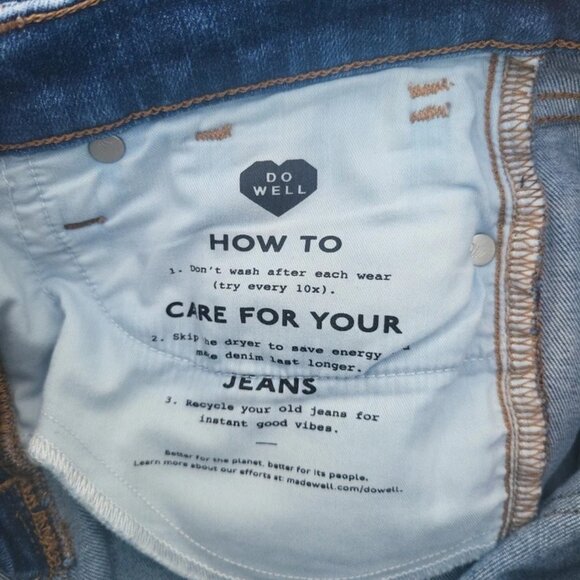 Madewell Women’s 8" High Rise Skinny Crop Jeans Size 25 Medium Wash Distressed - Picture 5 of 8